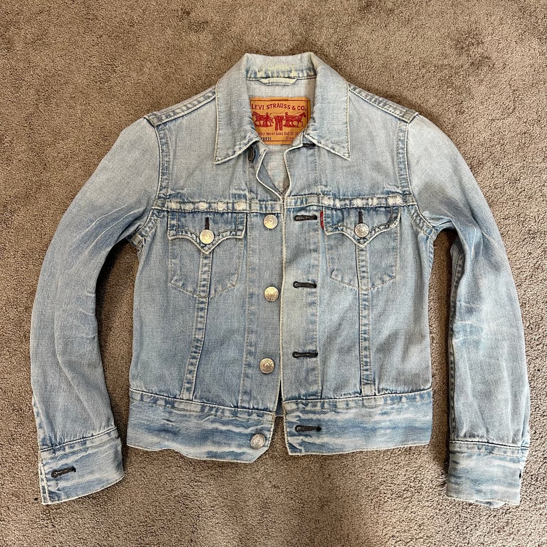 리바이스 워시 데님 크롭 트러커 자켓S 상품이미지1