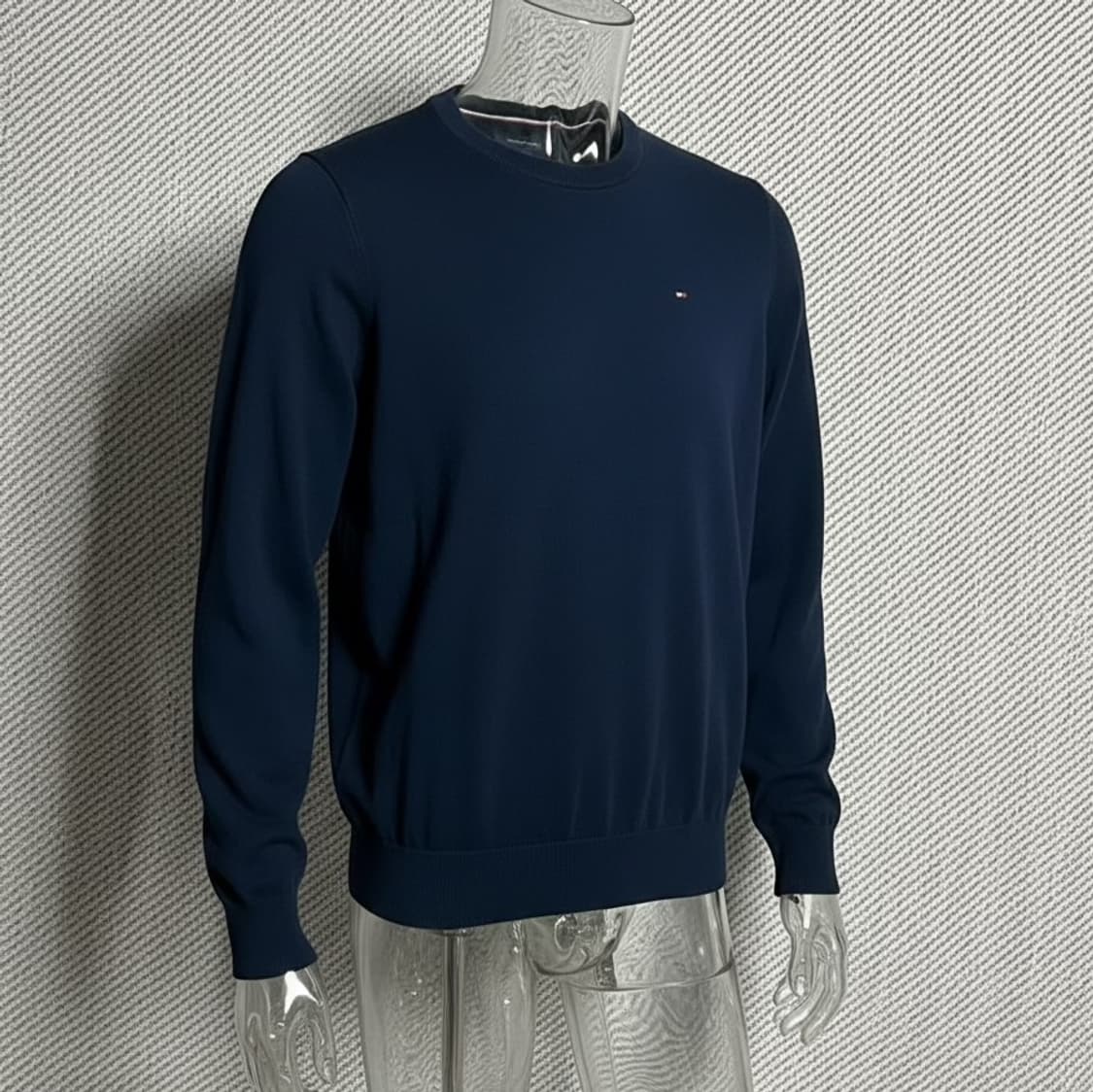 [M] Tommy 타미힐피거 네이비 코튼 라운드 니트 상품이미지4