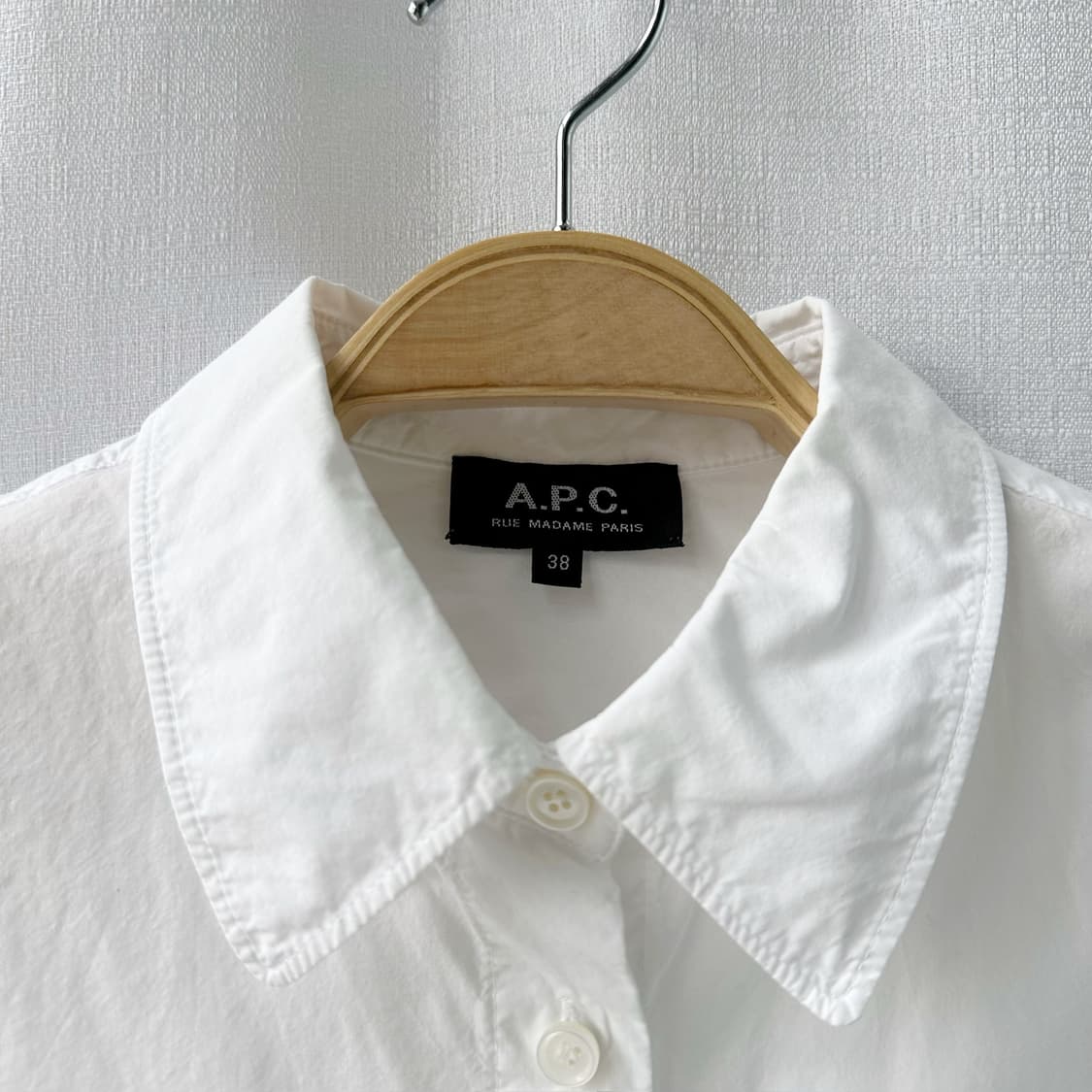 A.P.C. 아페쎄 포켓 자수 긴팔 셔츠 화이트 38 상품이미지3