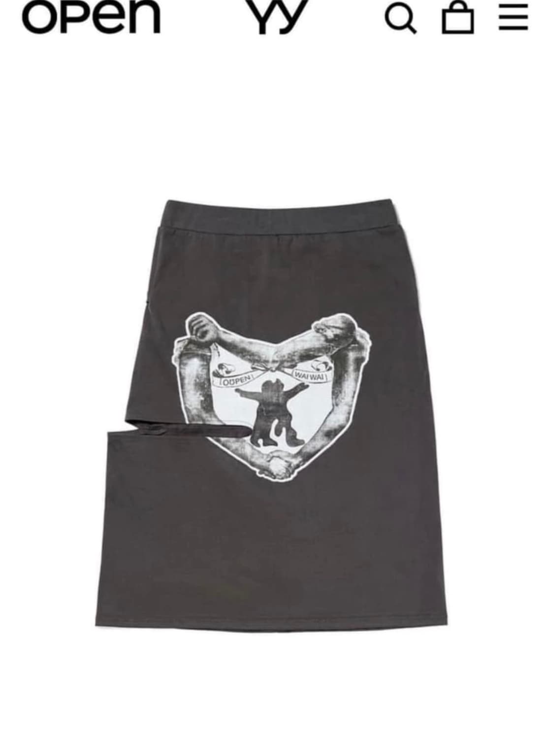 오픈와이와이 YY Hug & Heart Cutout Midi Skirt 상품이미지1