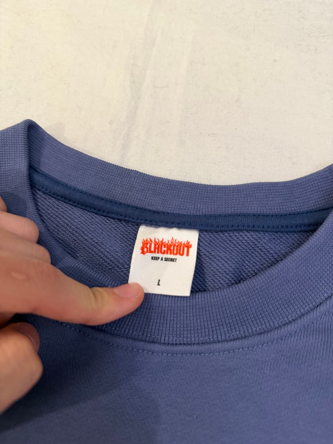 블랙아웃 반다나 데미지 사시코 스웻셔츠 맨투맨 블루 상품이미지4