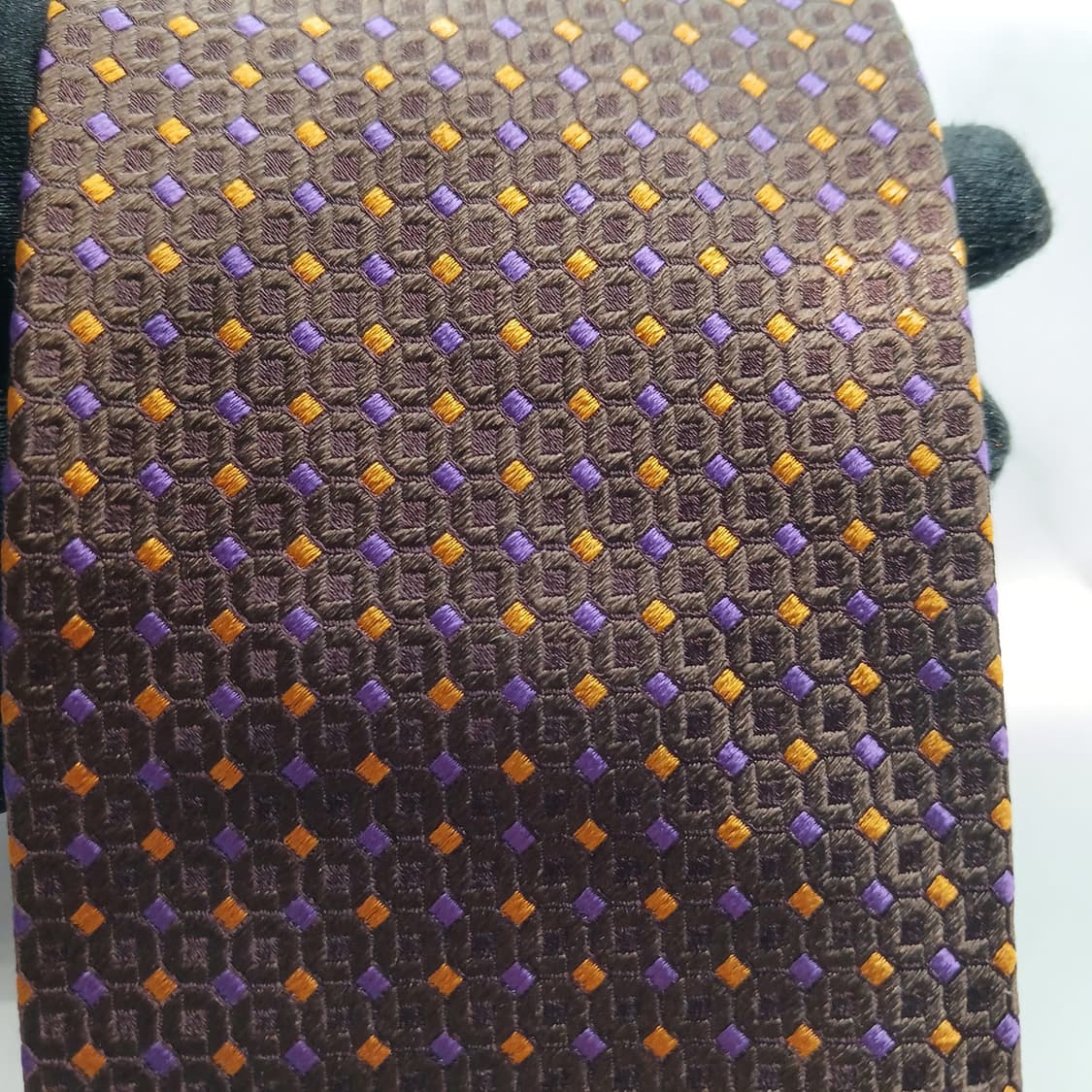 에트로 실크 브라운 지오메트릭 넥타이 9.5cm A+등급 A18289
 상품이미지6