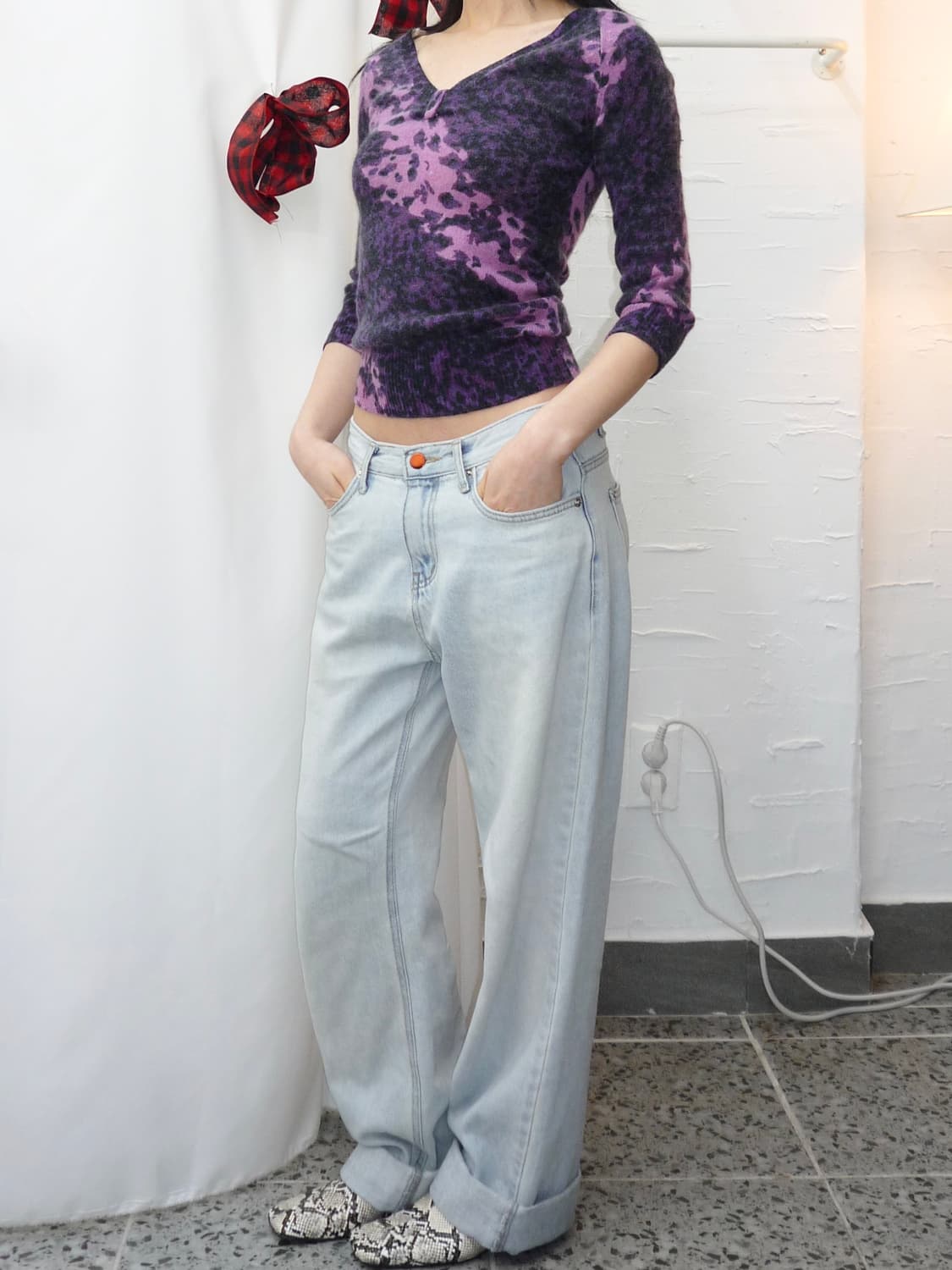 purple leopard knit  상품이미지2