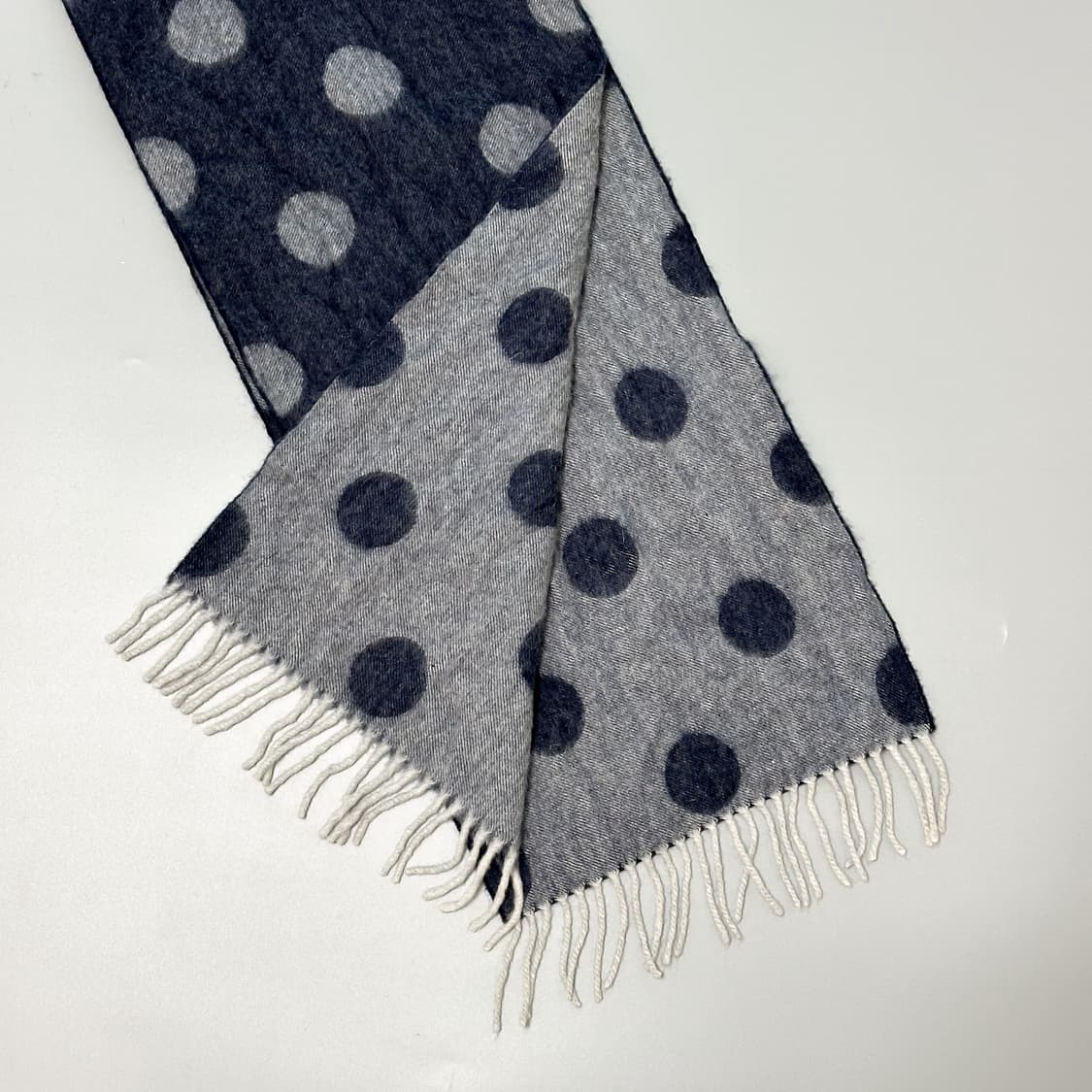 [Drakes] 드레익스 네이비&그레이 도트 머플러 상품이미지4