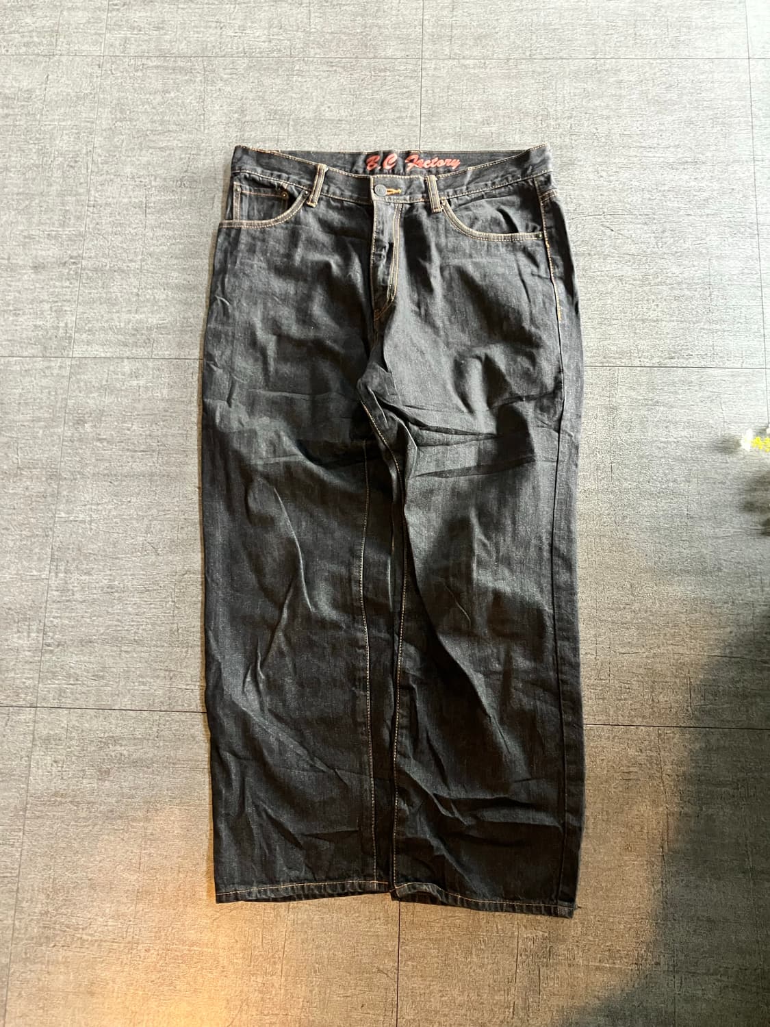일본빈티지 Bcfactory 핀터깔y2k 보헤미안스트릿 워시드데님팬츠 상품이미지1