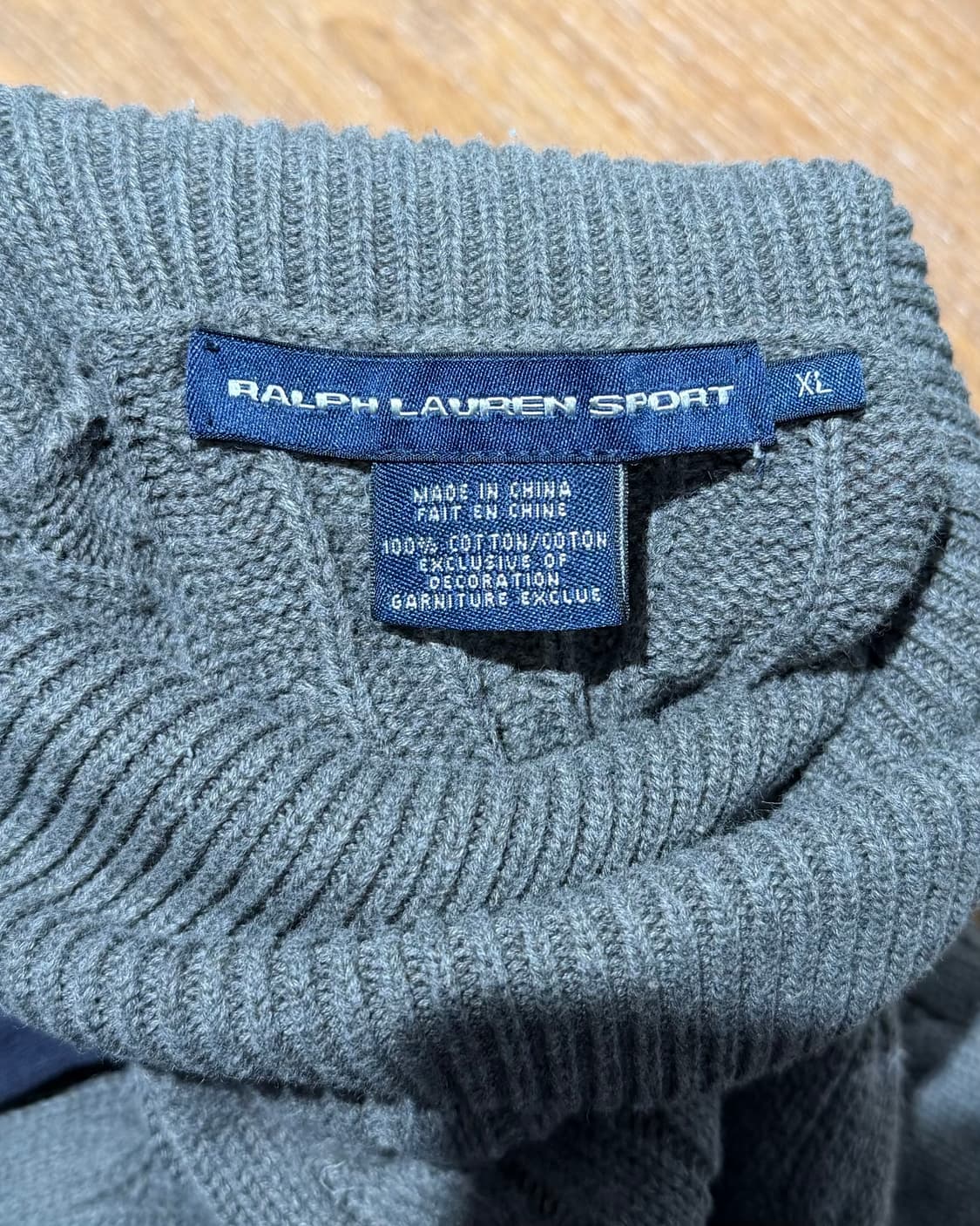 폴로 랄프로렌 스포츠 그레이 코튼 케이블 하이넥 반팔 니트 상품이미지7