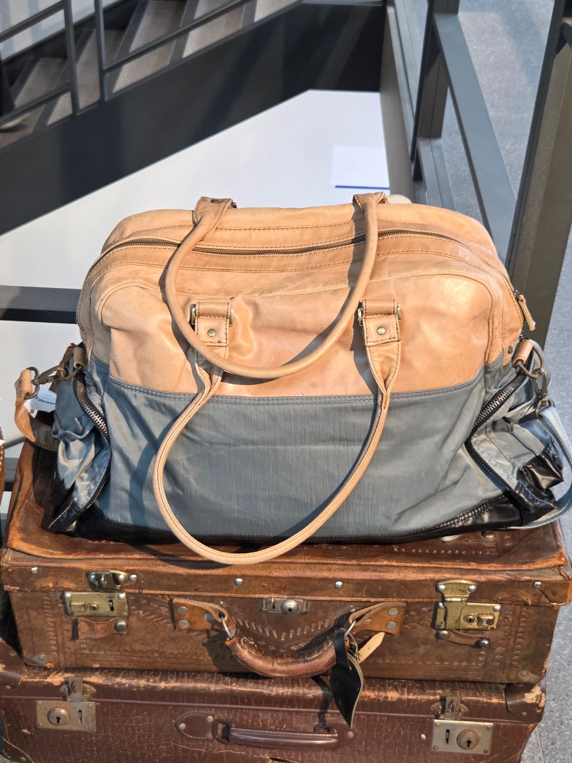 Diesel 디젤 베이지 그레이 빅 토트백 상품이미지5