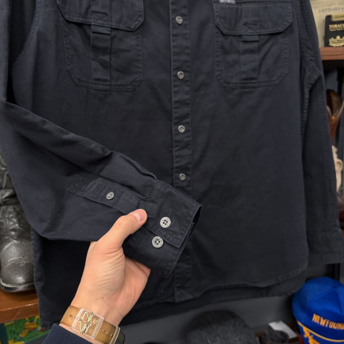 00s 할리데이비슨 유틸포켓 시그니처 이글 프린팅 워크셔츠  N276 상품이미지4