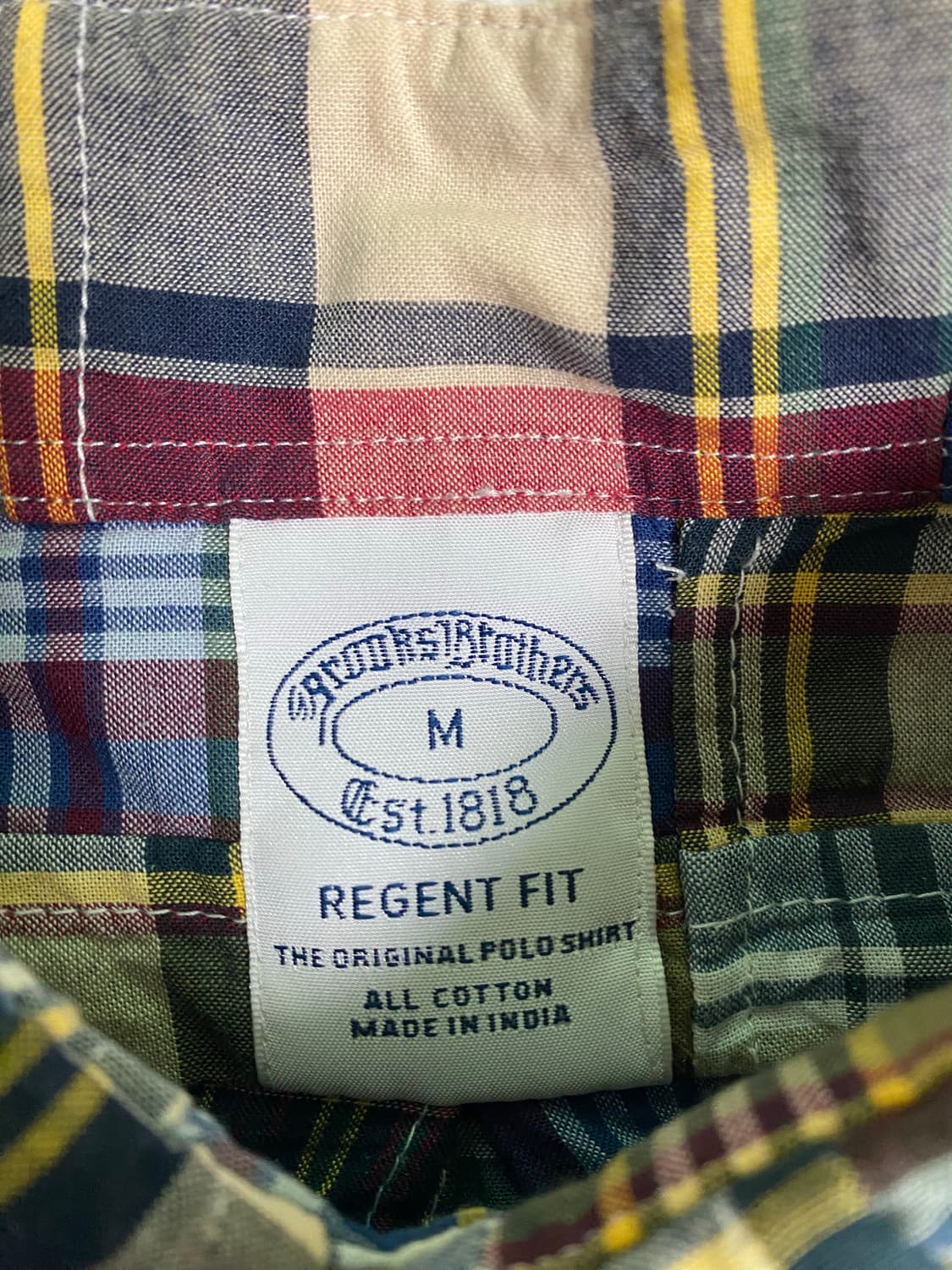 브룩스브라더스 마드라스 패치워크 셔츠 M 상품이미지3