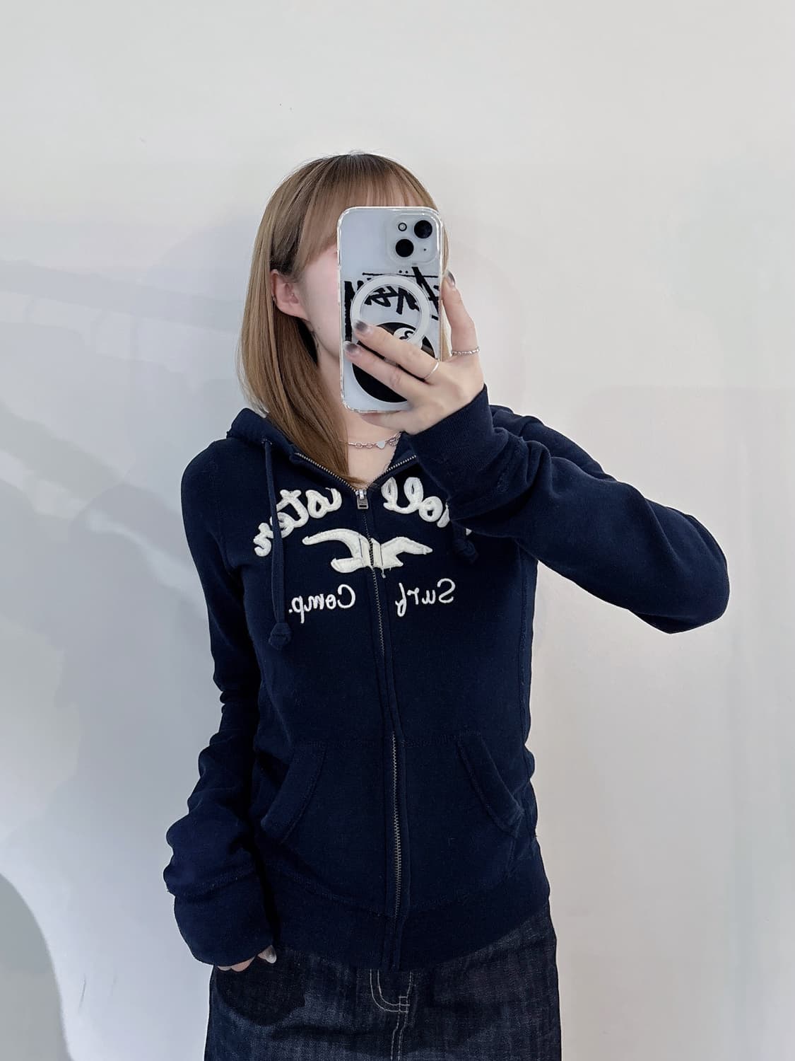 홀리스터 네이비 빅로고 후드집업 상품이미지2