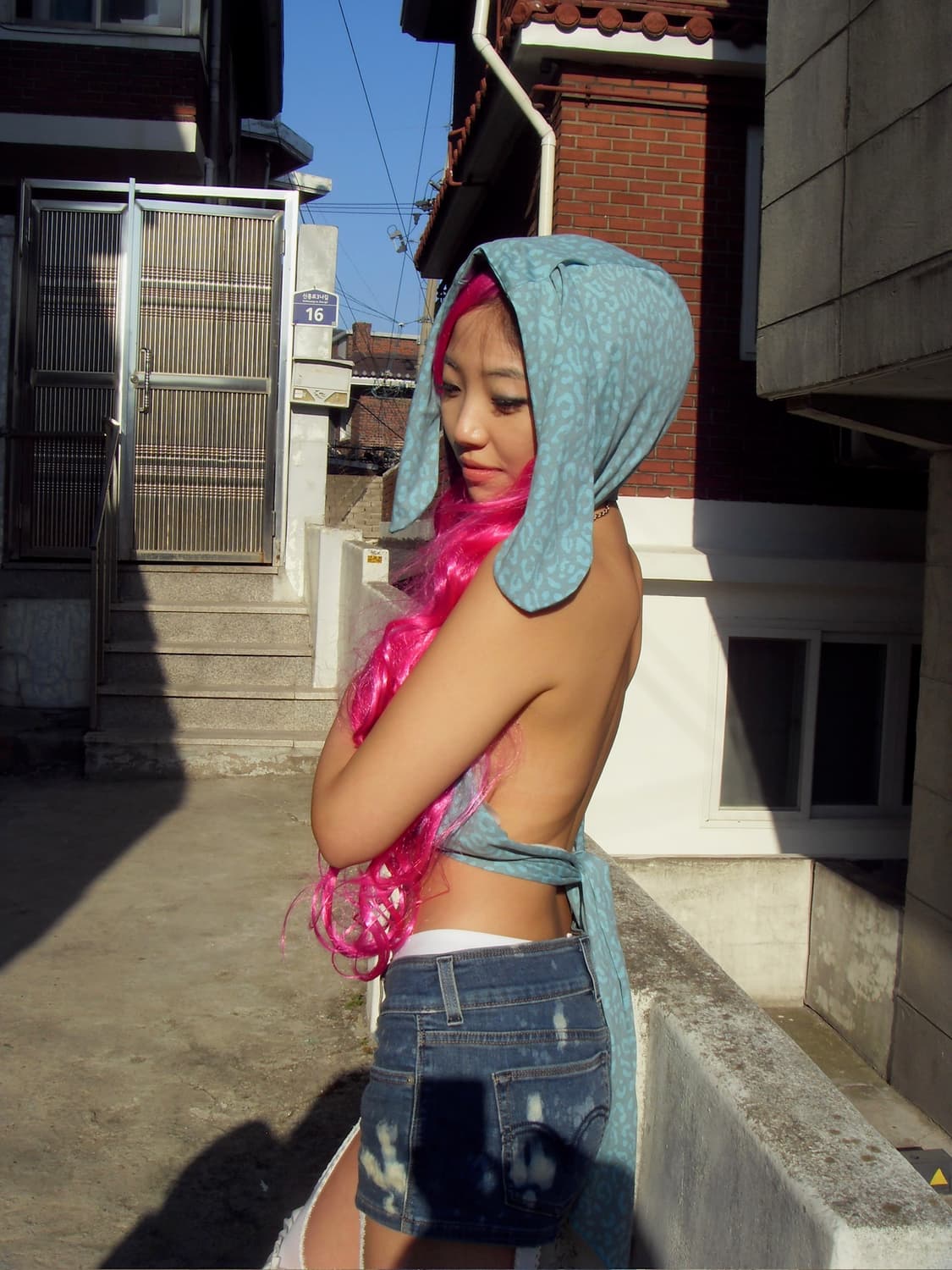 Bunny hoodie scarf (blue) 상품이미지7