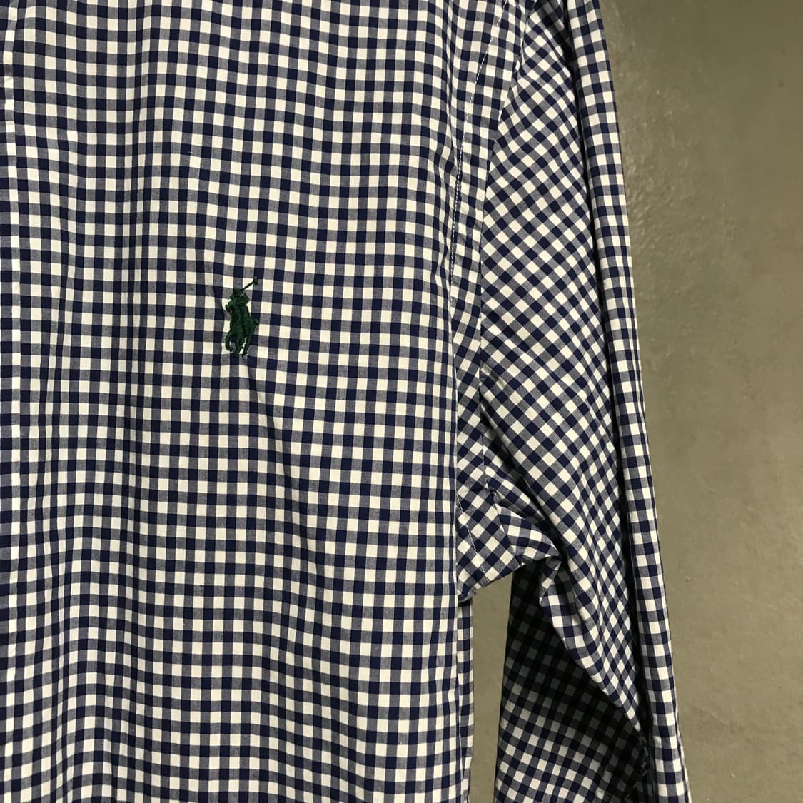 폴로 랄프로렌 깅엄 체크 셔츠 블루 S 상품이미지4