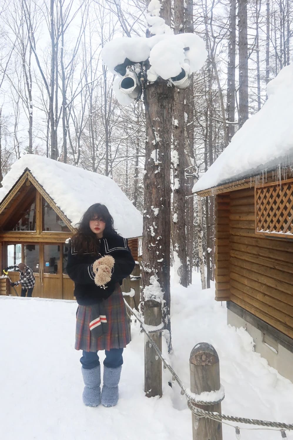 freckle 프레클 체크 플리츠 미디 스커트 상품이미지4