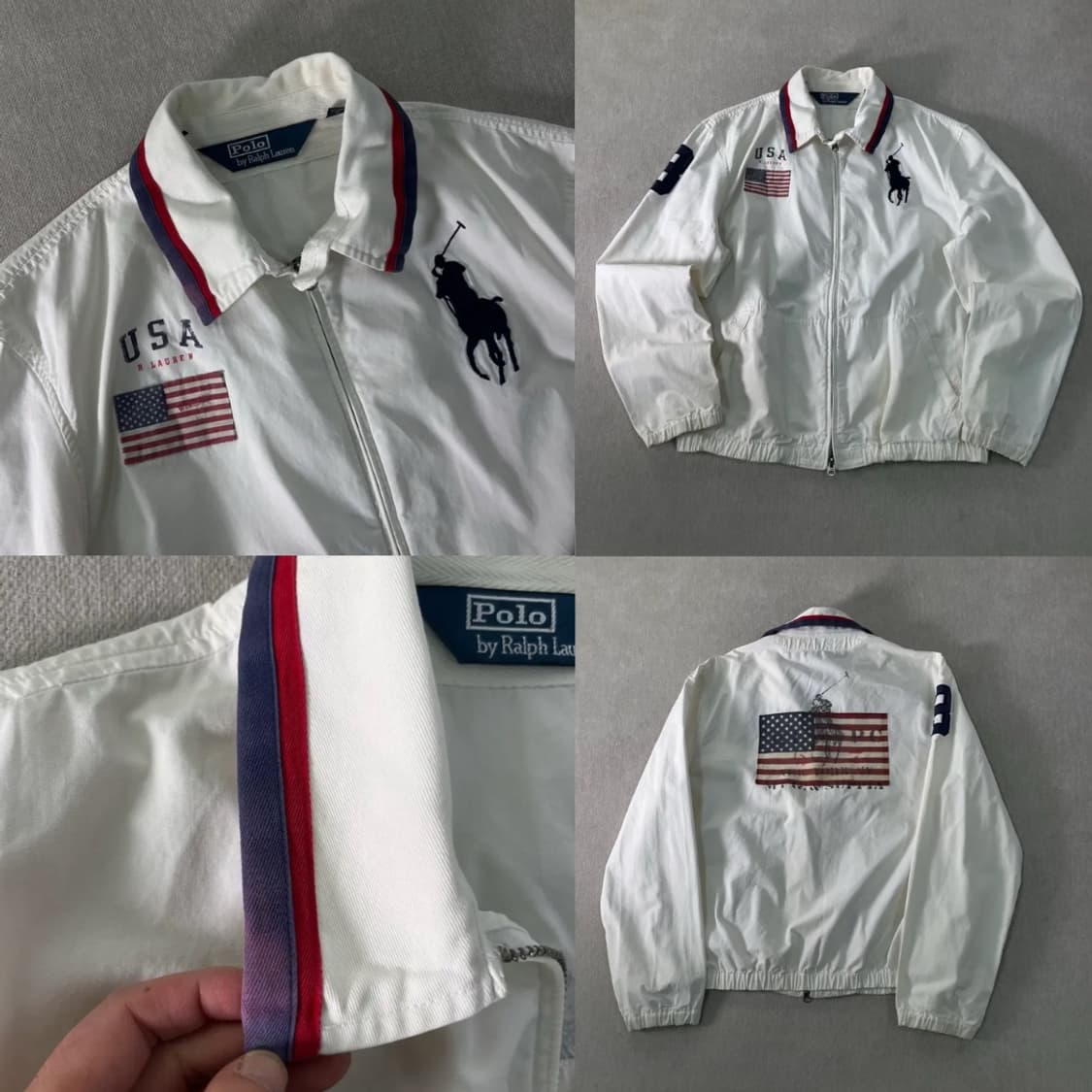 폴로 랄프로렌 빅포니 성조기 화이트 자켓 상품이미지4