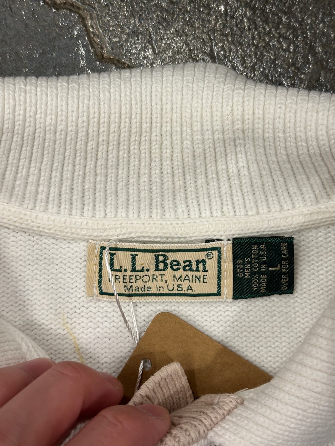 90s LL Bean  엘엘빈 USA 버튼 니트 헨리넥 L 상품이미지4