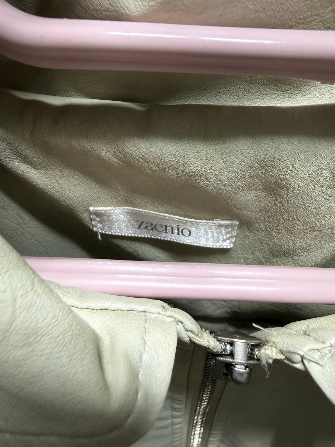 제니오 zaenio 에밀리 레더자켓 (샌드 아이보리) 상품이미지8