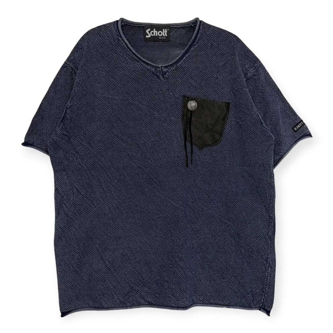 Schott 쇼트 레더 포켓 콘초 반팔 티셔츠 상품이미지1