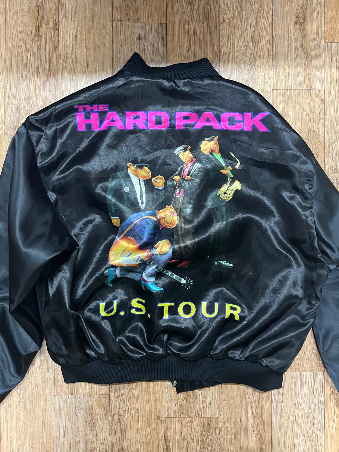 빈티지 camel 새틴 봄버 자켓 상품이미지1