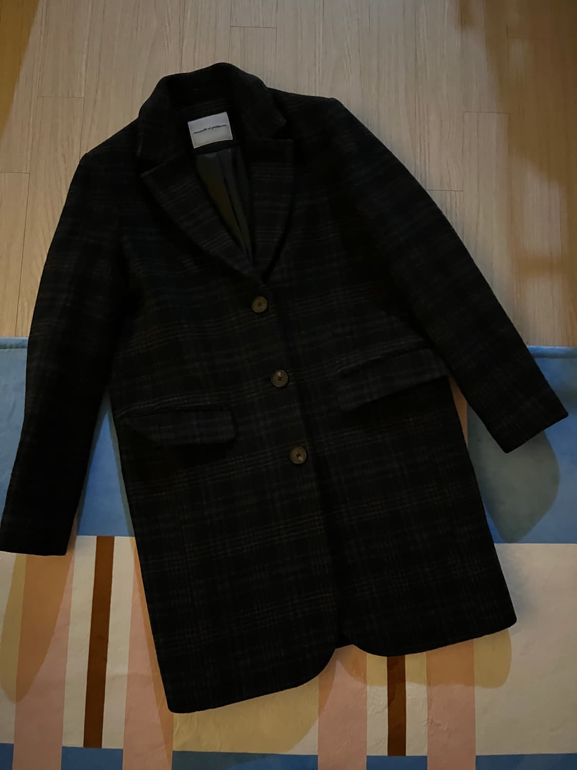 마누엘에기욤 네이비체크 코트 상품이미지2