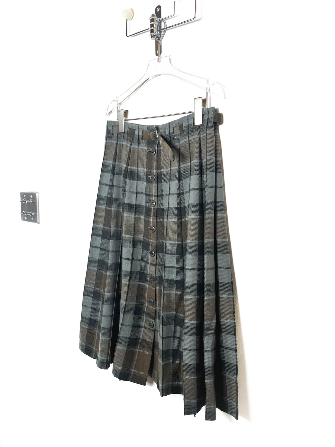 빈티지 벨티드 울 체크 스커트 상품이미지4