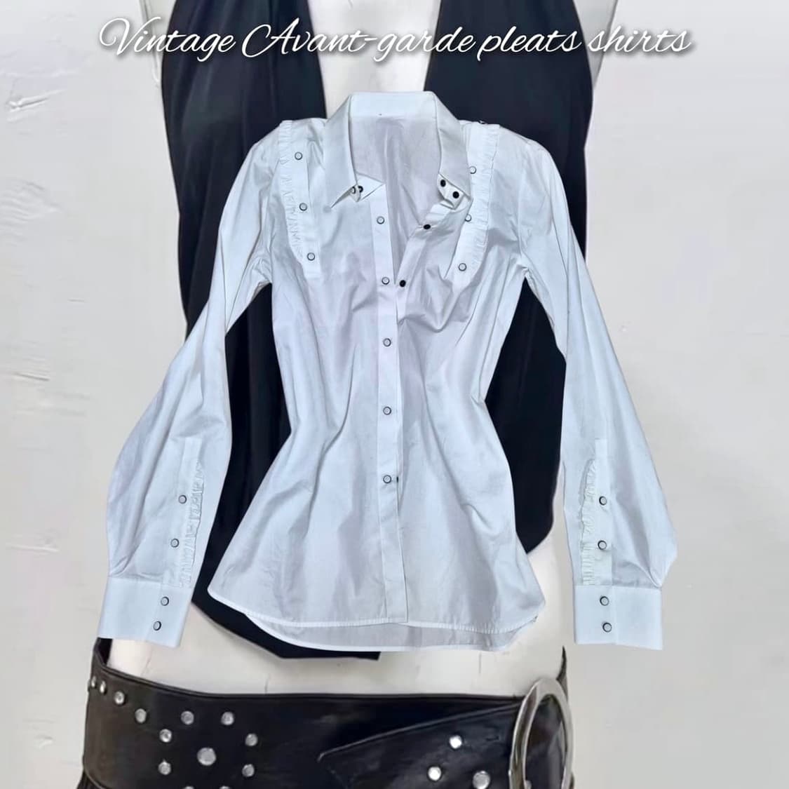 이탈리안 빈티지 아방가르드 플리츠 셔츠 상품이미지1