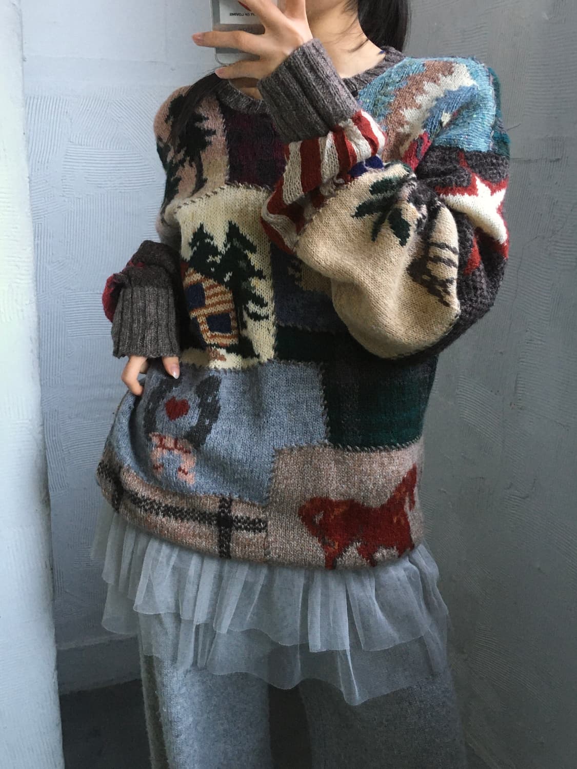 폴로랄프로렌 90‘s 플래그 패치워크 니트 상품이미지2