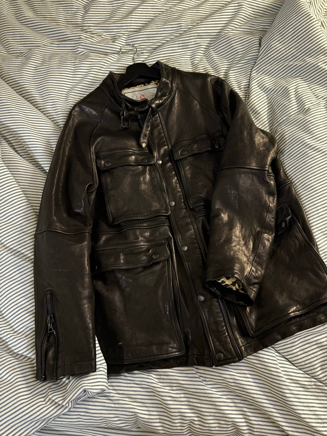 블랙아웃 레더자켓 M 상품이미지1