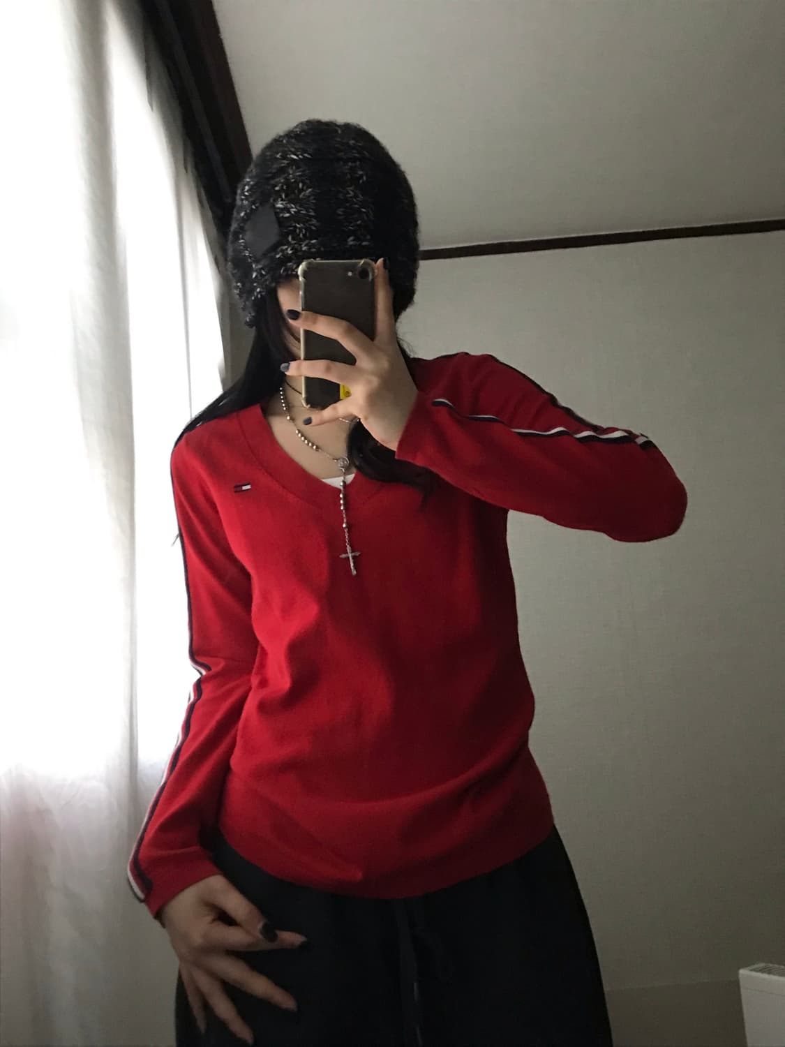 타미힐피거 레드 브이넥 니트 상품이미지7