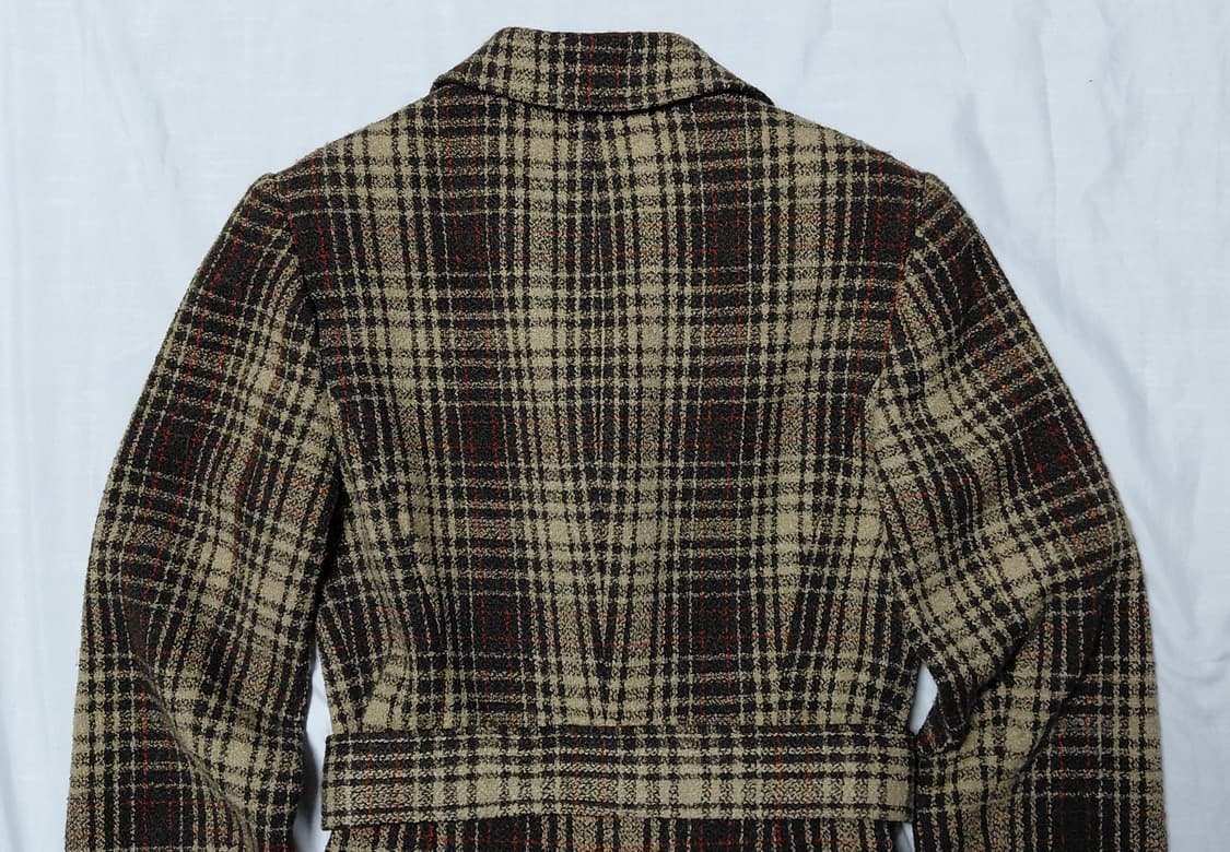 BCBG MAXAZRIA 빈티지 체크 울 코트 (Made in USA) 상품이미지9