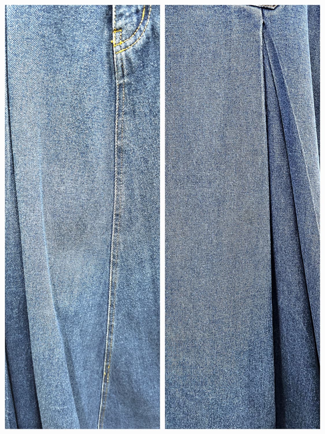 데님 핀턱 언발 롱스커트 상품이미지6