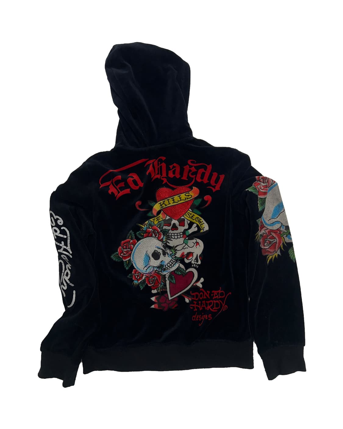 ED HARDY  Velvet Y2K Zip-Up Jacket 상품이미지2