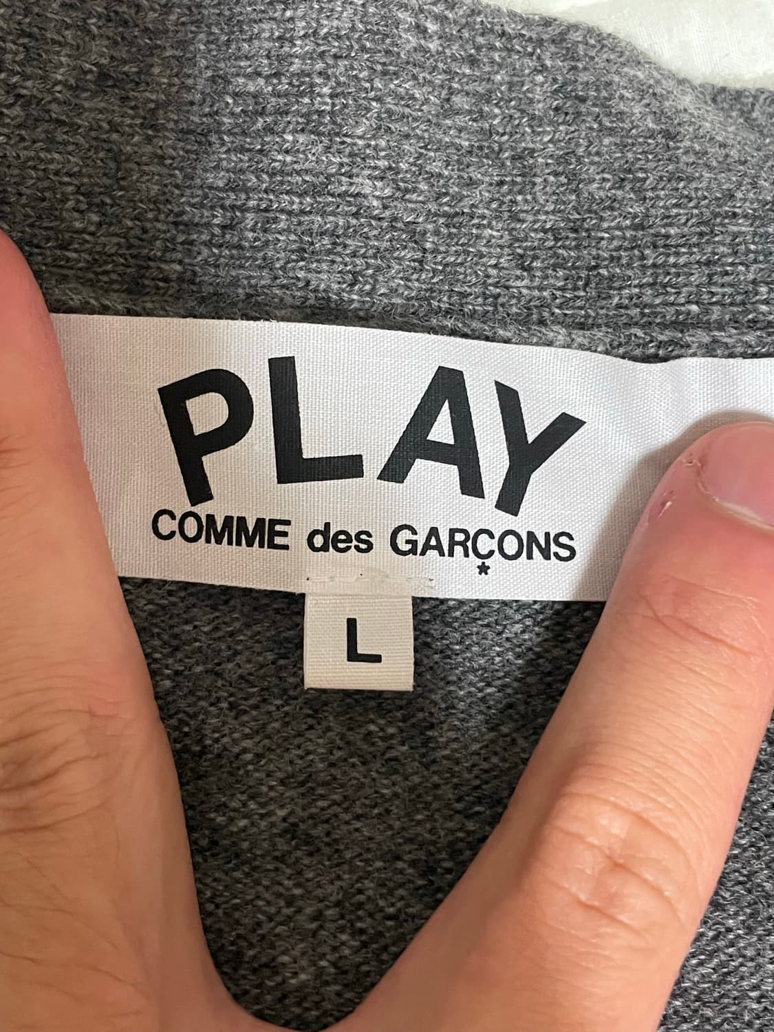 꼼데가르송 더블와펜 가디건 그레이 L(100) 상품이미지2
