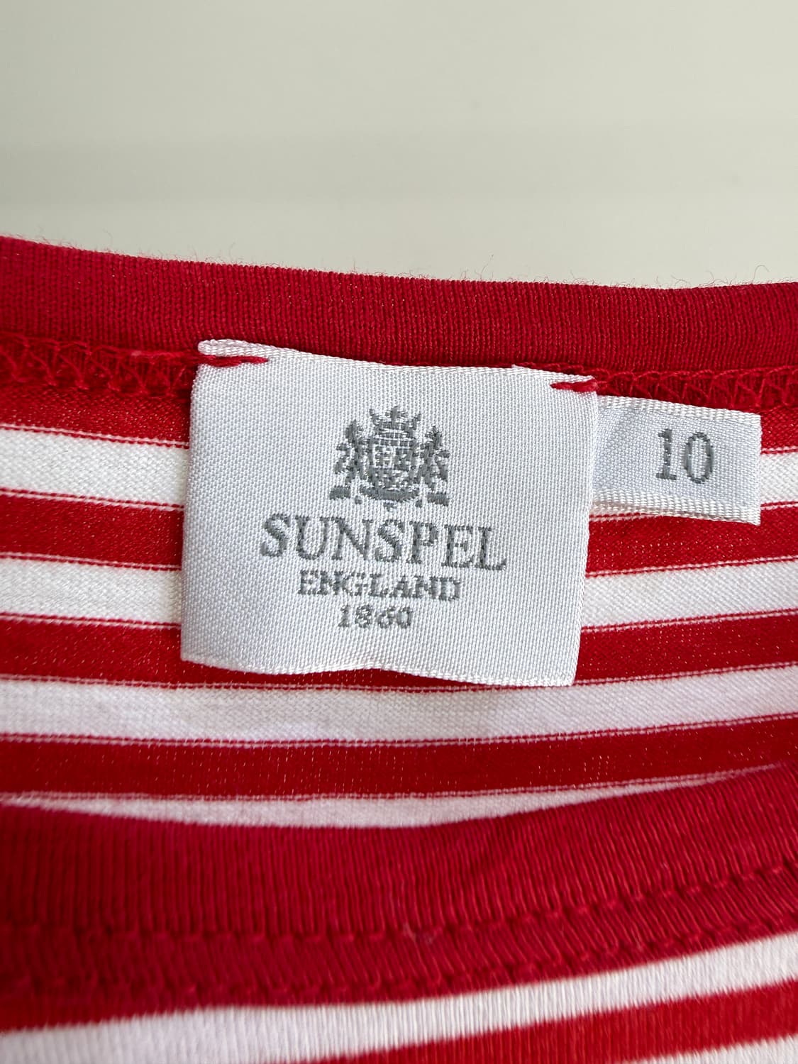 SUNSPEL (Made in England) 레드 스트라이프 반팔티셔츠 상품이미지5