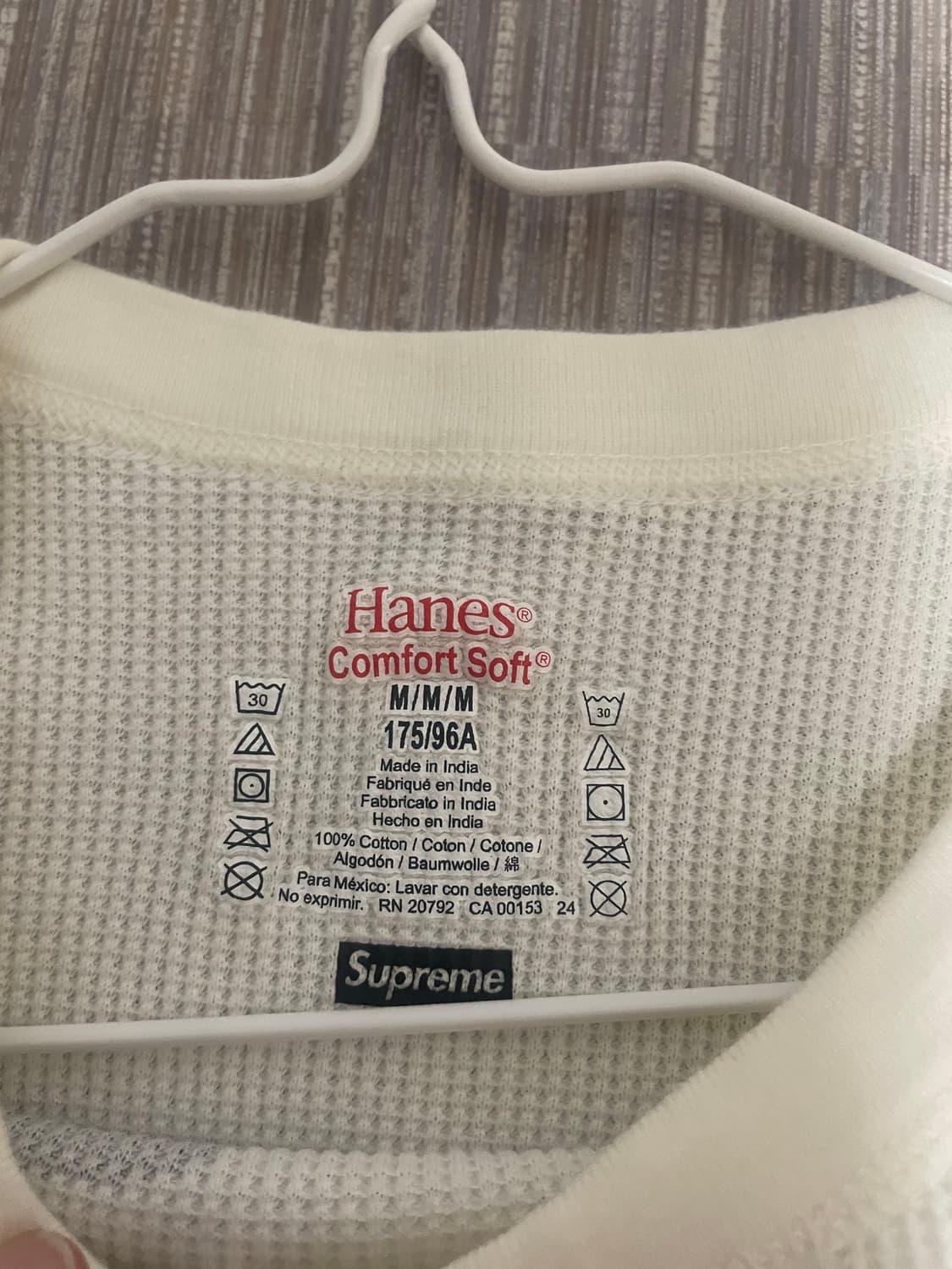 M)슈프림 헤인즈 본즈 써멀 크루 롱슬리브 긴팔티 산산기어 아캄 베이프 상품이미지4