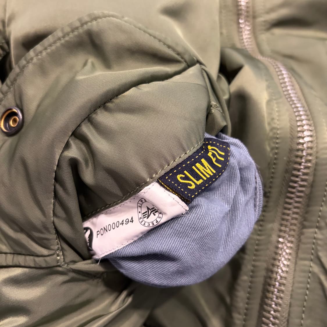 [S] 알파인더스트리 마원 MA-1 항공점퍼 카키 그린 D593 상품이미지6