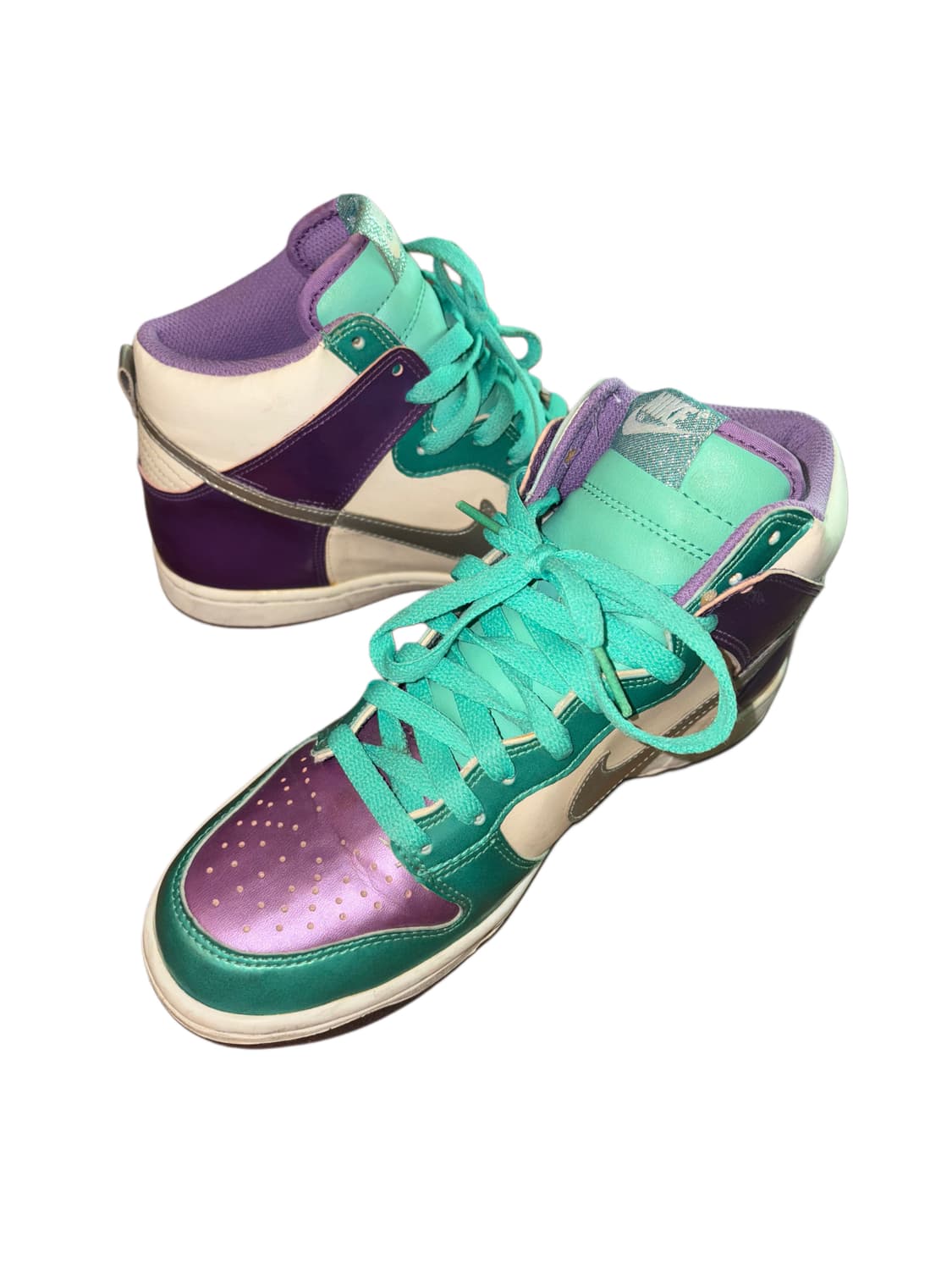 나이키 덩크 하이 메탈릭 화이트 퍼플 쿨민트 상품이미지2