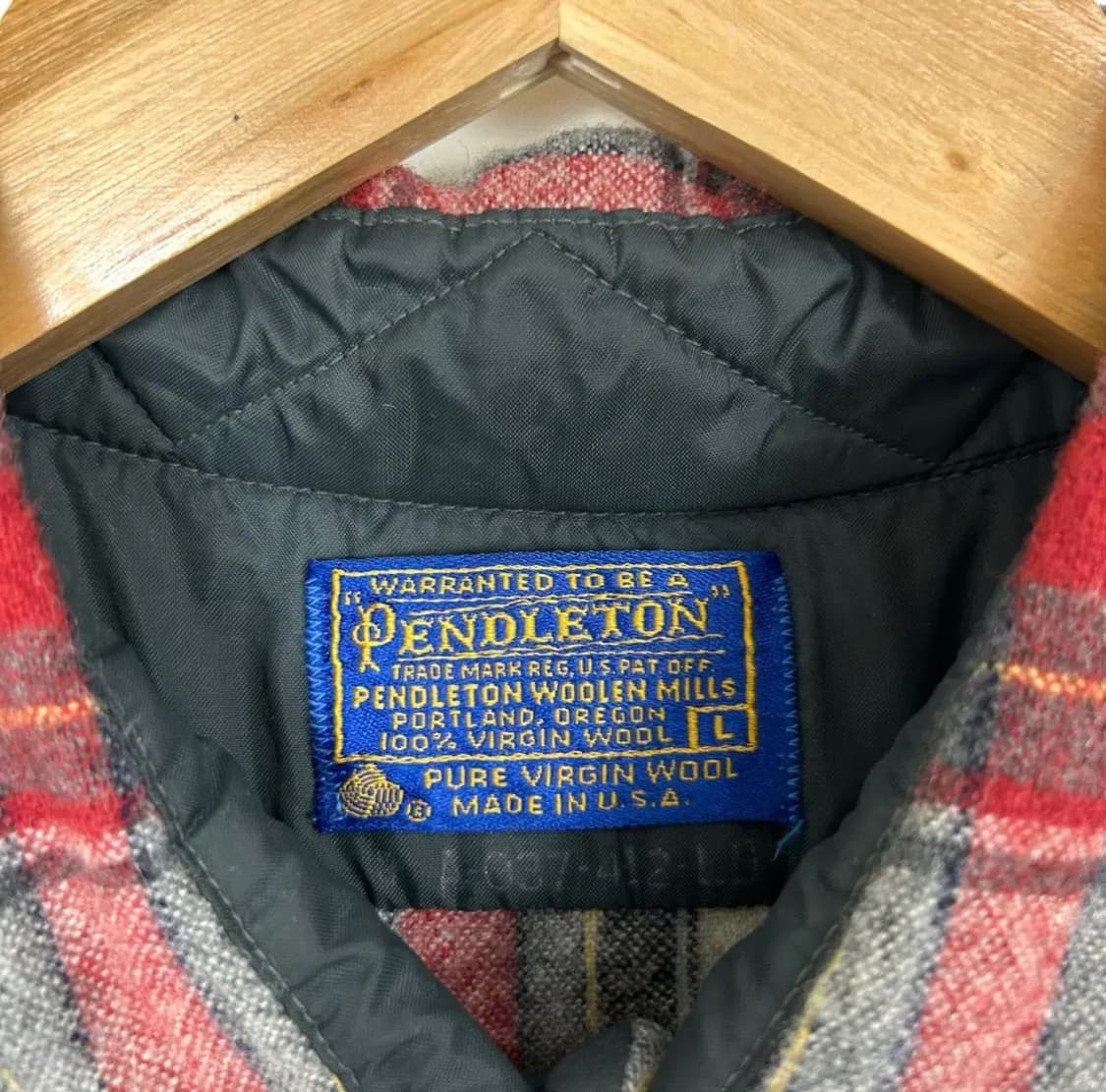 80-90s Pendleton 펜들턴 체크 울 셔츠 상품이미지3