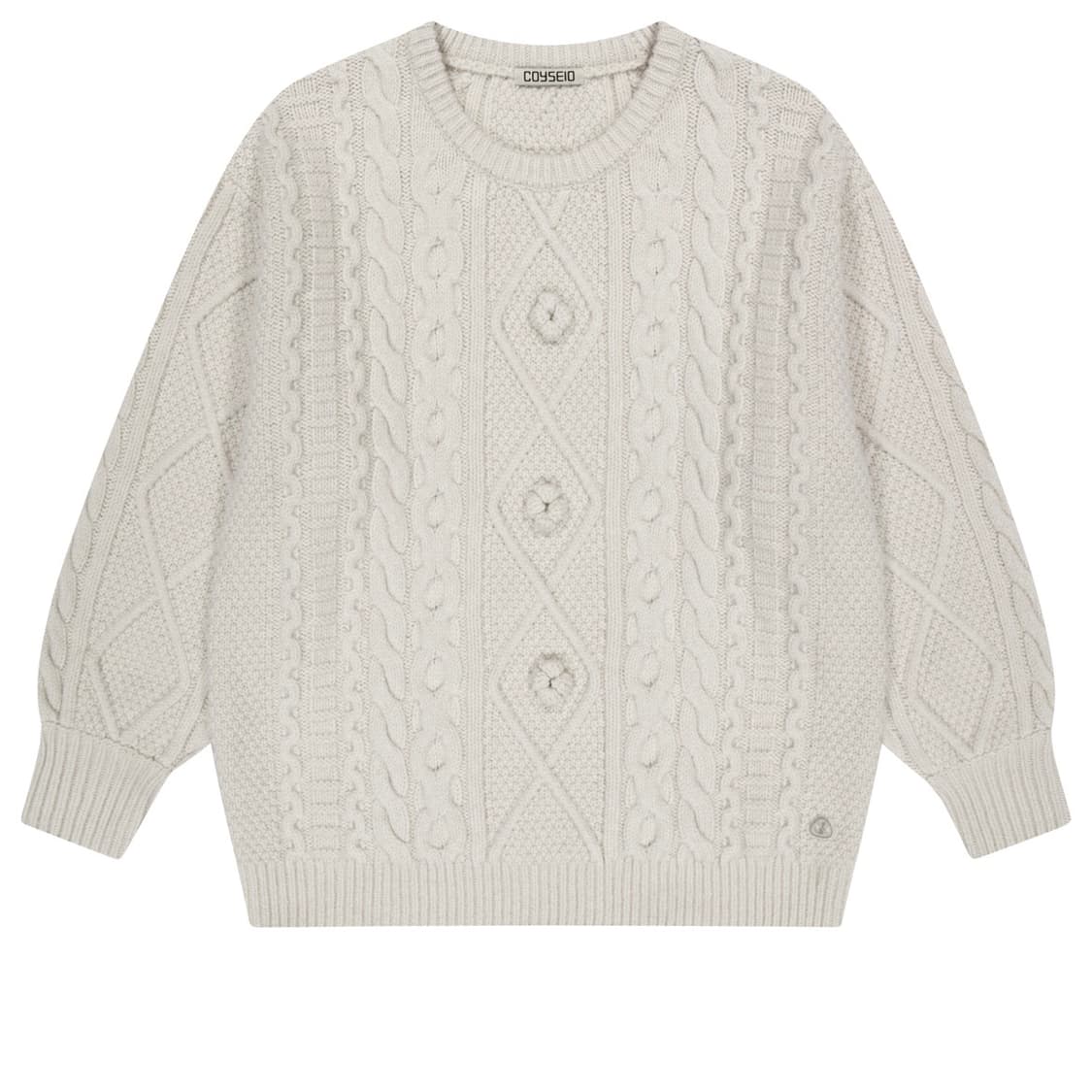 Coyseio POMPOM CABLE KNIT IVORY 상품이미지1
