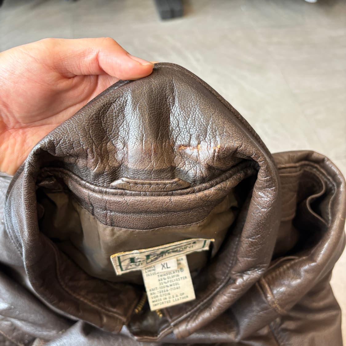 90s 90년대 미국 생산 L.L.bean A-2 레더 자켓 상품이미지10
