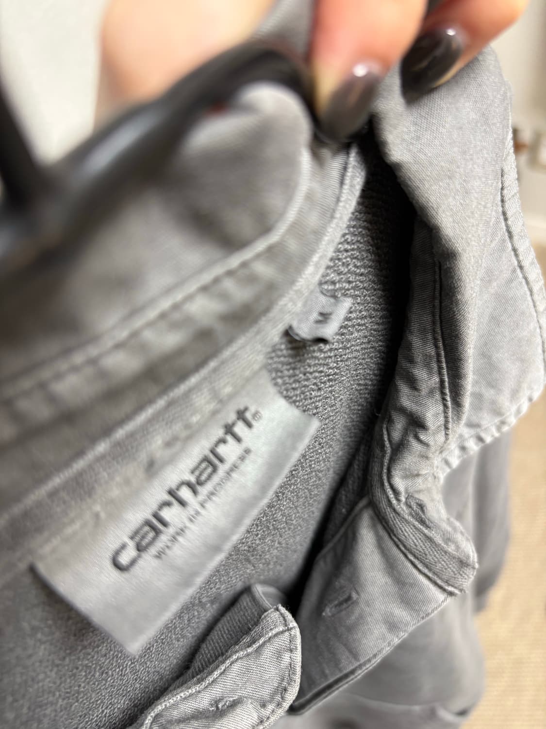 칼하트 WIP 폴로 스웨트셔츠 M 회색 상품이미지6