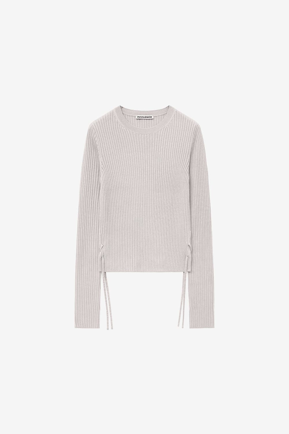 인사일런스 우먼 리브드 스트랩 니트 ASH BEIGE 상품이미지1