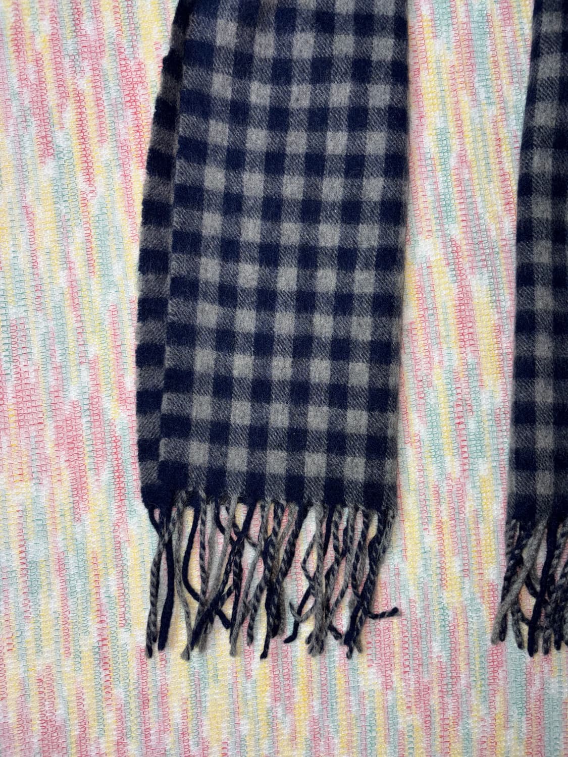 네이비 체크 머플러 상품이미지5