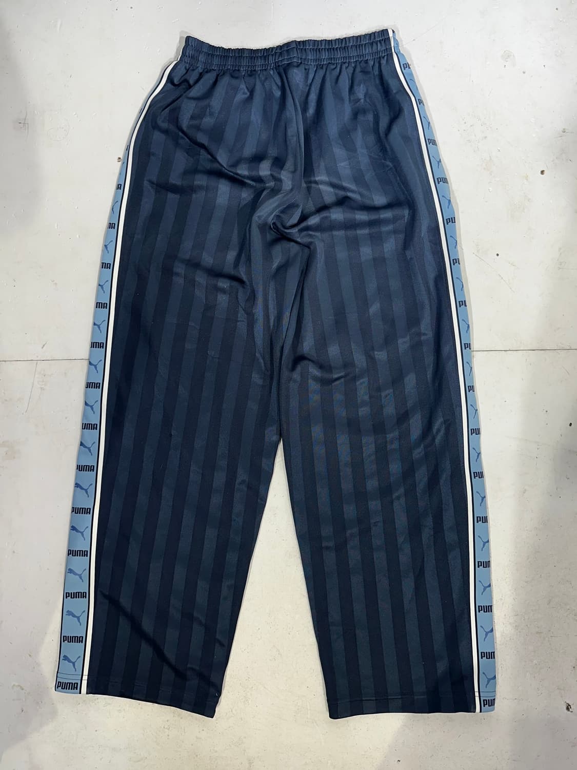 푸마 네이비 와이드 스카이 블루 사이드 라인 추리닝 바지 상품이미지5