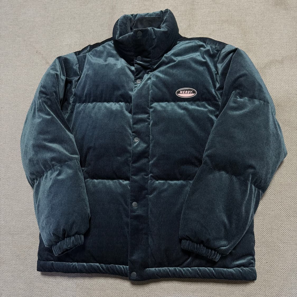 널디 코듀로이 덕다운 패딩 블랙 상품이미지1