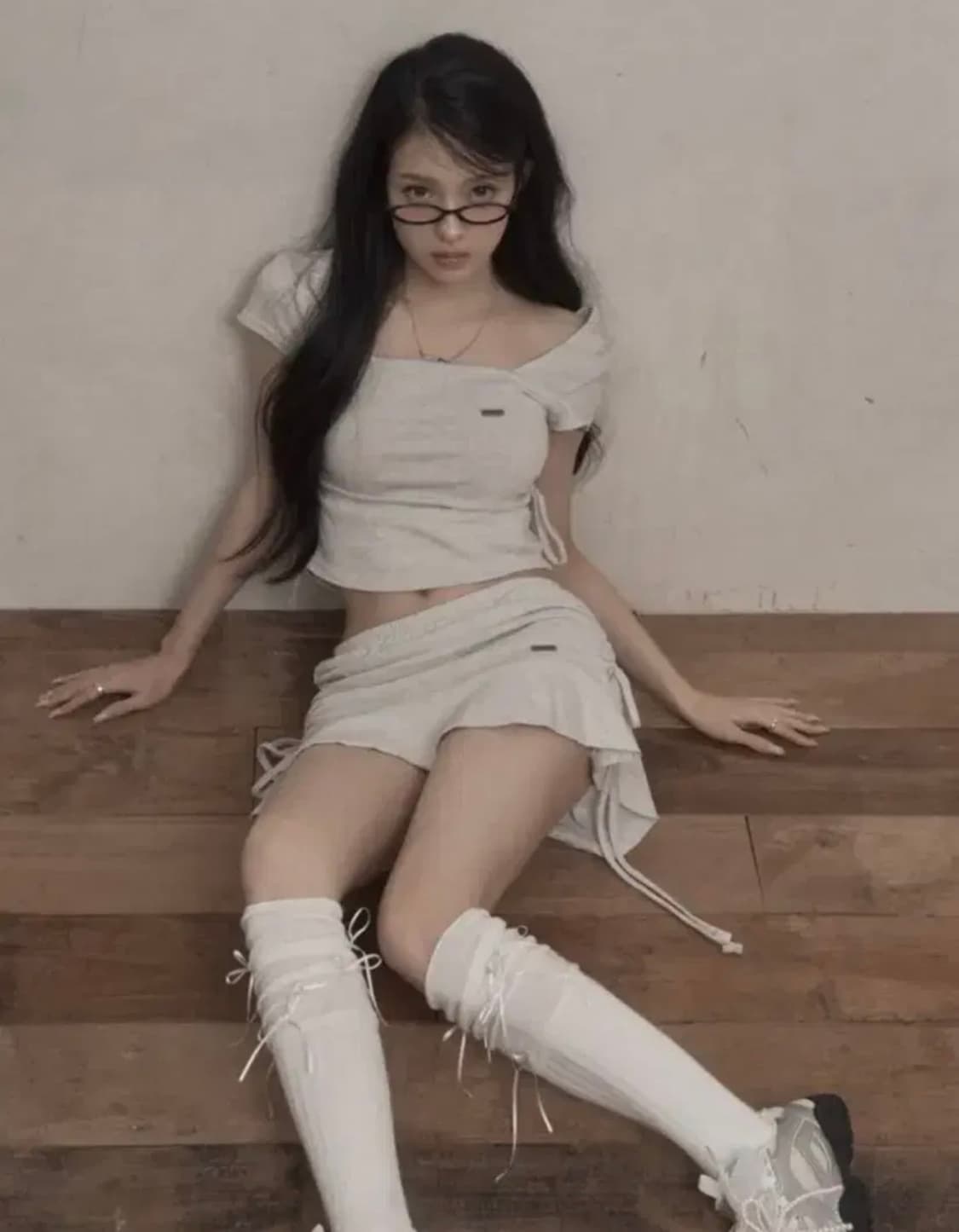 카키포인트 셔링 셋업 멜란지 상품이미지1