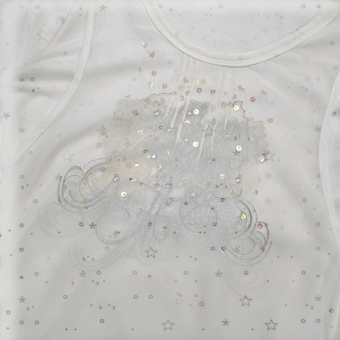 F A6 프릴 스팽글 프린팅 롱슬리브 상품이미지4