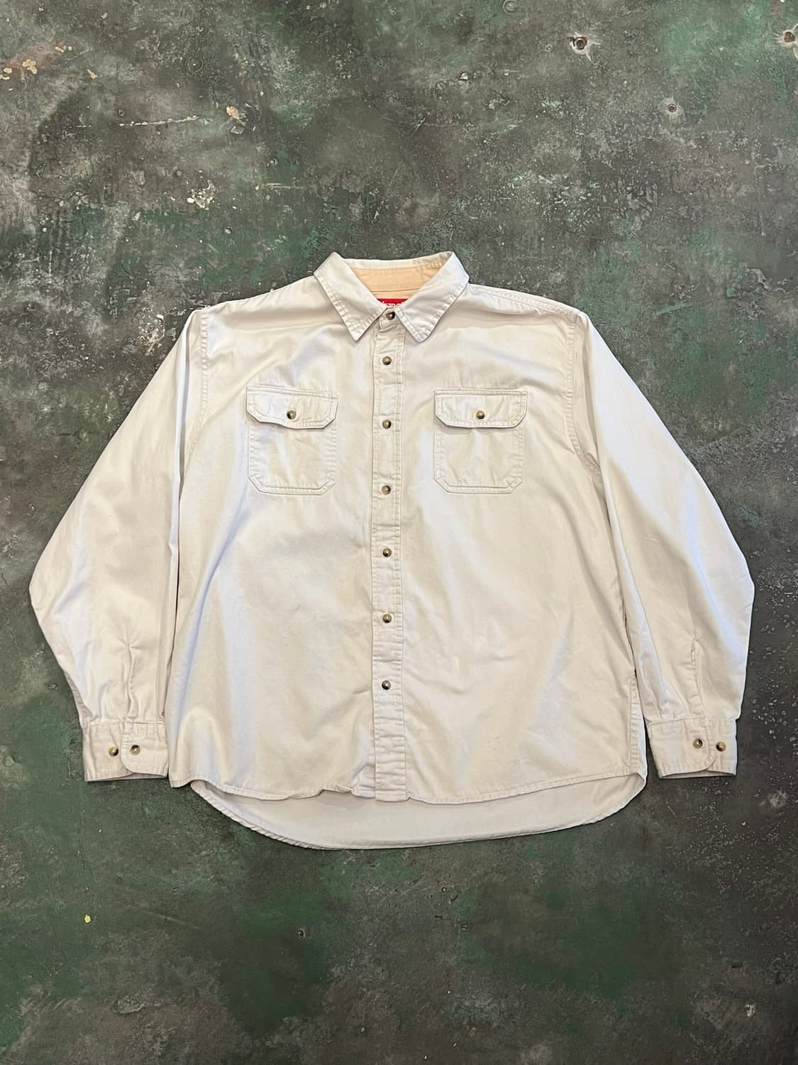 [XL] 랭글러 코튼 트윌 워크 셔츠 아이보리 더블포켓 Wrangler 상품이미지1