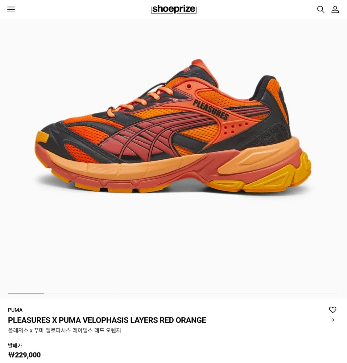 플레저스 x 푸마 벨로파시스 레이얼스 레드 오렌지 
275 상품이미지1