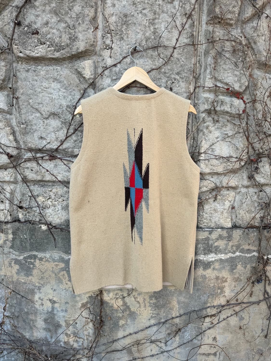 90s 오르테가 핸드 우븐 울 치마요 베스트 나바호 웨스턴 조끼 상품이미지2