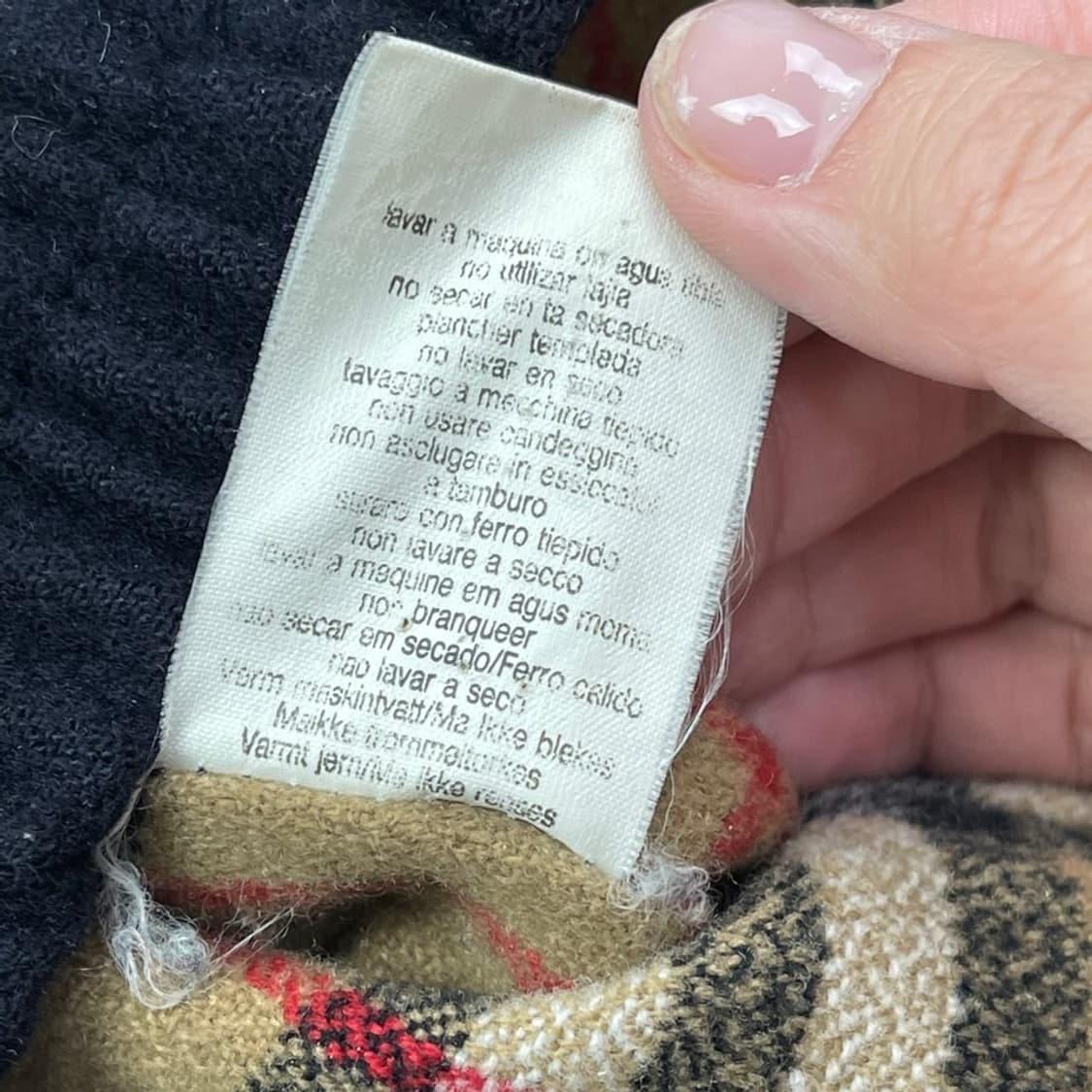 버버리 안감체크 네이비 모직 블루종 상품이미지8